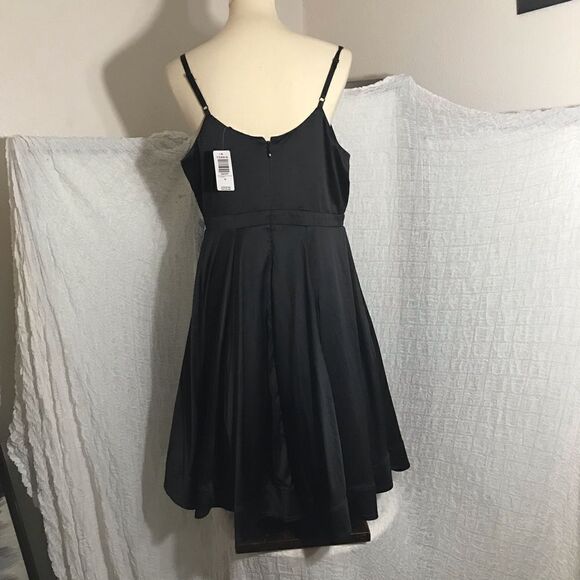 Torrid NWT Black Satin Skater Cocktail Dress Size 10 - Picture 7 of 15